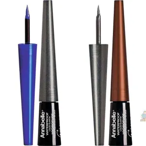 3 New ANNABELLE Waterproof Liquid Eyeliners [ Blue Spark, Black Star, Bronze ] Short & Precise Applicator, Long-Lasting, Gluten-Free, Vegan, Cruel