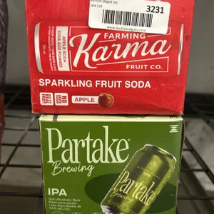 Karma Apple Sparkling Fruit Soda 4 x 285ml and Partake IPA Non-Alcoholic Beer 4 x 355ml