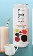 Jenji Boba Tea Strawberry Latte 490ml (12-Pack)