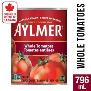 Aylmer Whole Tomatoes, 8 Cans x 796 mL, Made in Canada