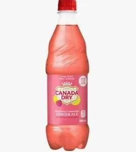 Canada Dry Raspberry Lemonade Ginger Ale 500 mL, 24 Bottles