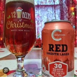 Compliments Red Smooth Lager De-Alcoholized Beer, 12 x 355 mL Cans