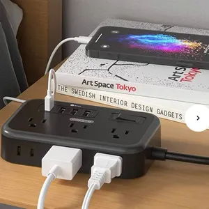 Ntonpower Surge Basic Power Strip 6 Outlets 4 USB Flat Plug