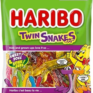 Haribo Twin Snakes Gummy Candies, 12 x 175g Pack (Model 10058234)