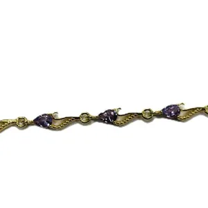 Gold Plated Sterling Silver Natural Amethyst (2.40ct) Bracelet, Retail $400.00.