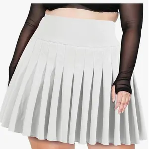 Pleated Mini Skirt, White, 3XL
