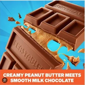 Box of 10 Mr Beast World’s Best Chocolate Peanut Butter Bar 60g Each