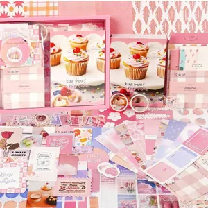 Simno Warm Mail Series Scrapbook Gift Set with Journal and Stickers