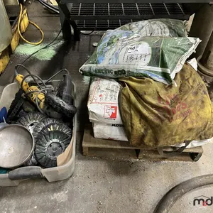 Pallet of Floor Absorbent and Icemelt w/ DeWalt Corded Angle Grinder w/ Buffing Wheels
 UNRESERVED