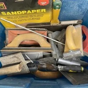 Tote of Drywall, Tile & Masonry Items.