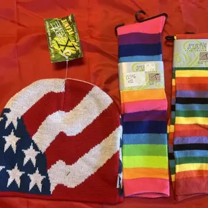 3 Pr Assorted Socks & Beanie