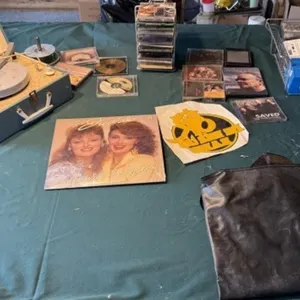 Montclair Record Player, Cassettes, CDs, 1 Record,