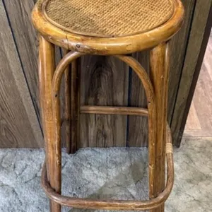 Backless Wicker Seat Stool