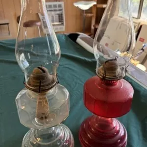2 Glass Oil Lamps