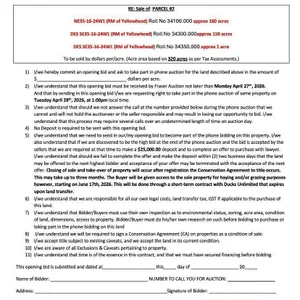 PARCEL #2 OPENING BID FORM