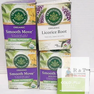 Traditional Medicinals Organic Smooth Move & Licorice Root Teas, Herbion Cold Flu Remedy, Lot/Exp Dates SEE DESCRIPTION - possible lower volume of
