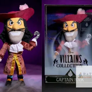 New Disney Villains Collection: Captain Hook Plush, 13-inch Collectible Plush Doll, Officially Licensed Kids Toys for Ages 3 Up, Gifts and Presents, A
