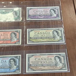 1954 Bank of Canada $1, $2, $5, $10, $20 & $100 Banknotes
 UNRESERVED