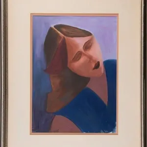 SIGNED MODERNIST FEMALE PORTRAIT