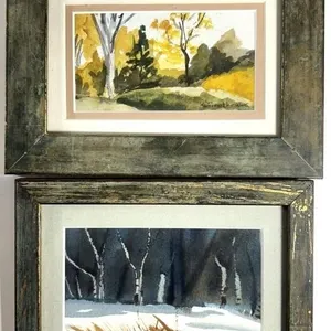 WENDY TRETHEWEY TWO SEASONAL WATERCOLOR LANDSCAPES