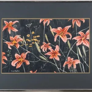 MURRAY STEPHENS TIGER LILIES WATERCOLOR