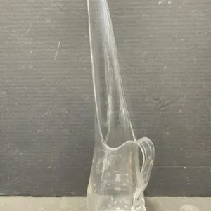 Etched Glass Pitcher / Vase, 18.5 " Tall