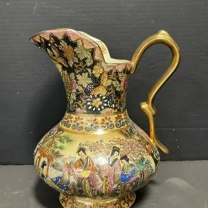 Decorative Royal Satsuma-Style Pitcher, 11.5 "
