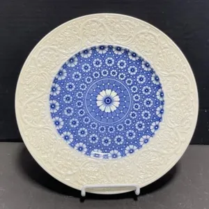 11 " Coalport Plate, Blue & White Chintz Pattern