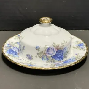 Royal Albert Moonlight Rose Covered Butter Dish