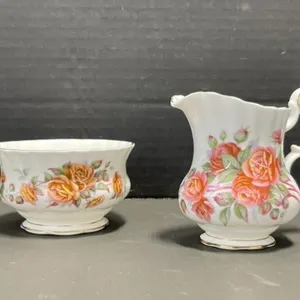 Royal Albert Centennial Rose Creamer & Sugar Bowl