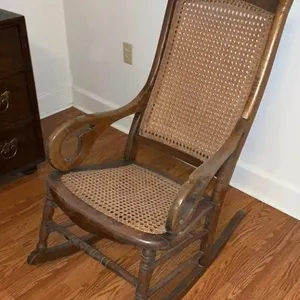 Wooden rocking, bamboo high seat, wooden chair