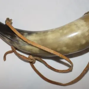 Vintage Powder Horn Flask 13" Long