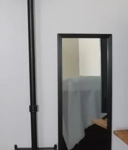 Clock, Coat/Umbrella Rack & Mirror;