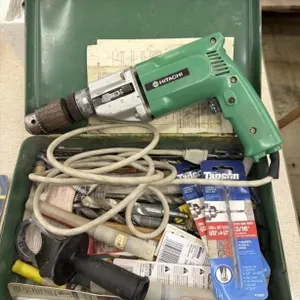 Hitachi 3/8 Hammer Drill, Bits & Case