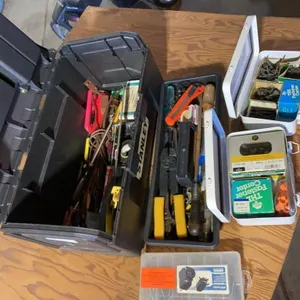Toolbox with Tools and Fasteners