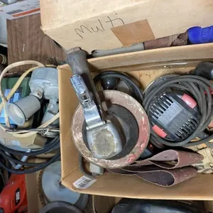 Air and Electric Sanders, Router, box of misc. ite