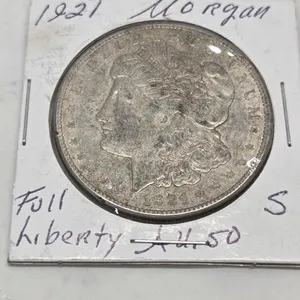 1921-MORGAN SILVER DOLLARS-S, FULL LIBERTY