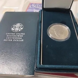 1990 Eisenhower Centennial Silver Dollar  UNC