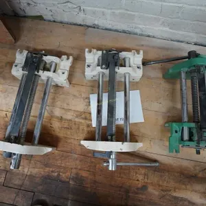 2-Whites vises, 10" wide & 1-General vise, 8" wide