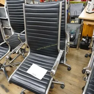 2-leather and metal base office chairs