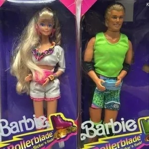 1991 Barbie & Ken Doll Rollerblade lot in box