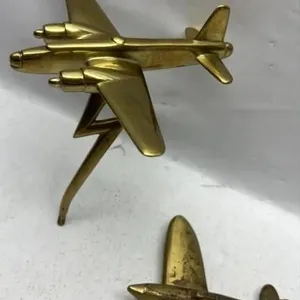 Vintage Brass Airplane Lot Vickers & Spitfire