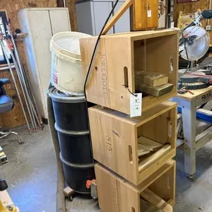 Wood Bins. Barrel for vac system