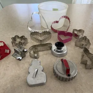Tub of cookie cutters