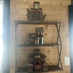 3 bird houses and shelf - buyer must remove