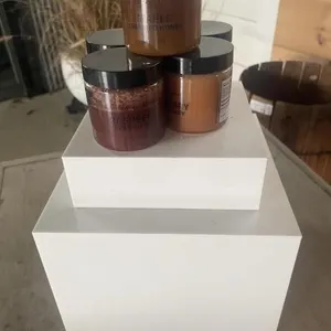 2 Display stands with 5  jars flavored honey