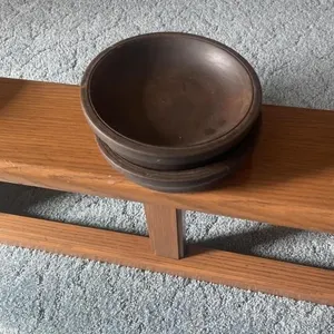 2 wooden collection plates