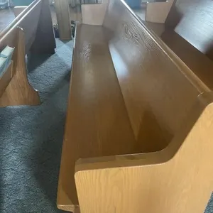 Wooden church pew  w/ hymnal rest - 10’ long