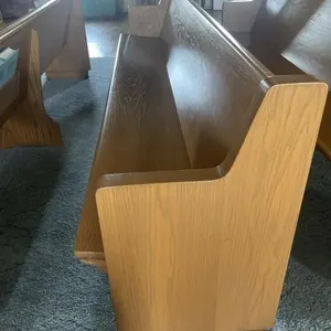 Wooden church pew  w/ hymnal rest - 10’ long