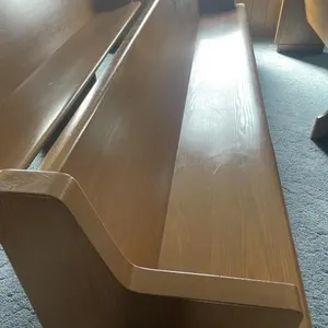 Wooden church pew  w/ hymnal rest - 10’ long